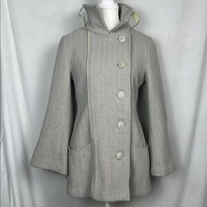 Vintage Mackage Wool Gray Button Up Coat with Bell Sleeves